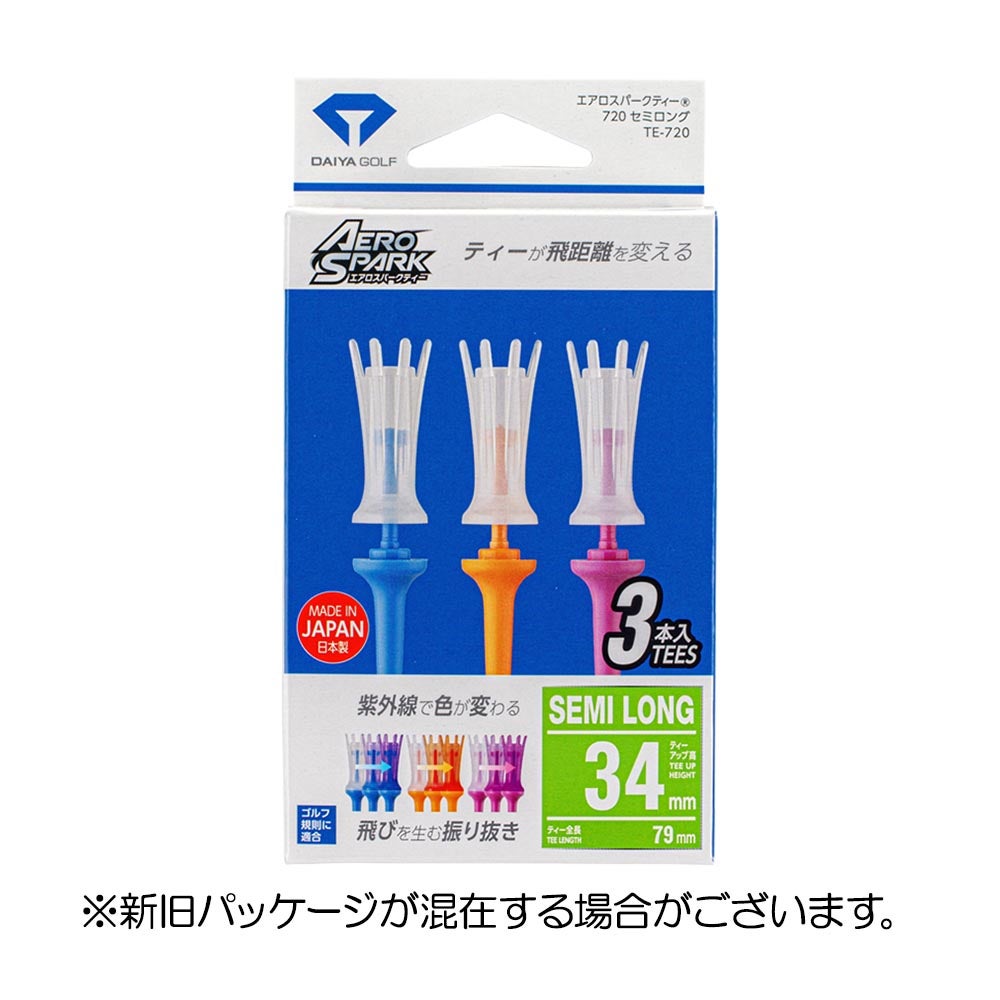 ダイヤゴルフ（DAIYA_GOLF） エアロスパークティー 720セミロング（3本入） TE-720