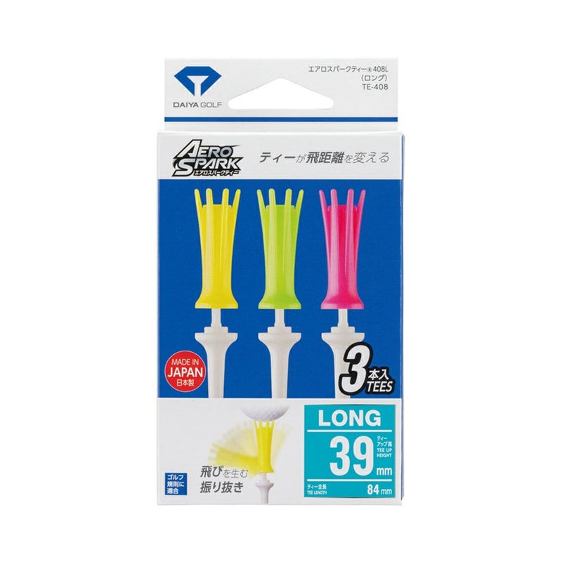 ダイヤゴルフ（DAIYA_GOLF） エアロスパークティー ロング 3本入り TE-408