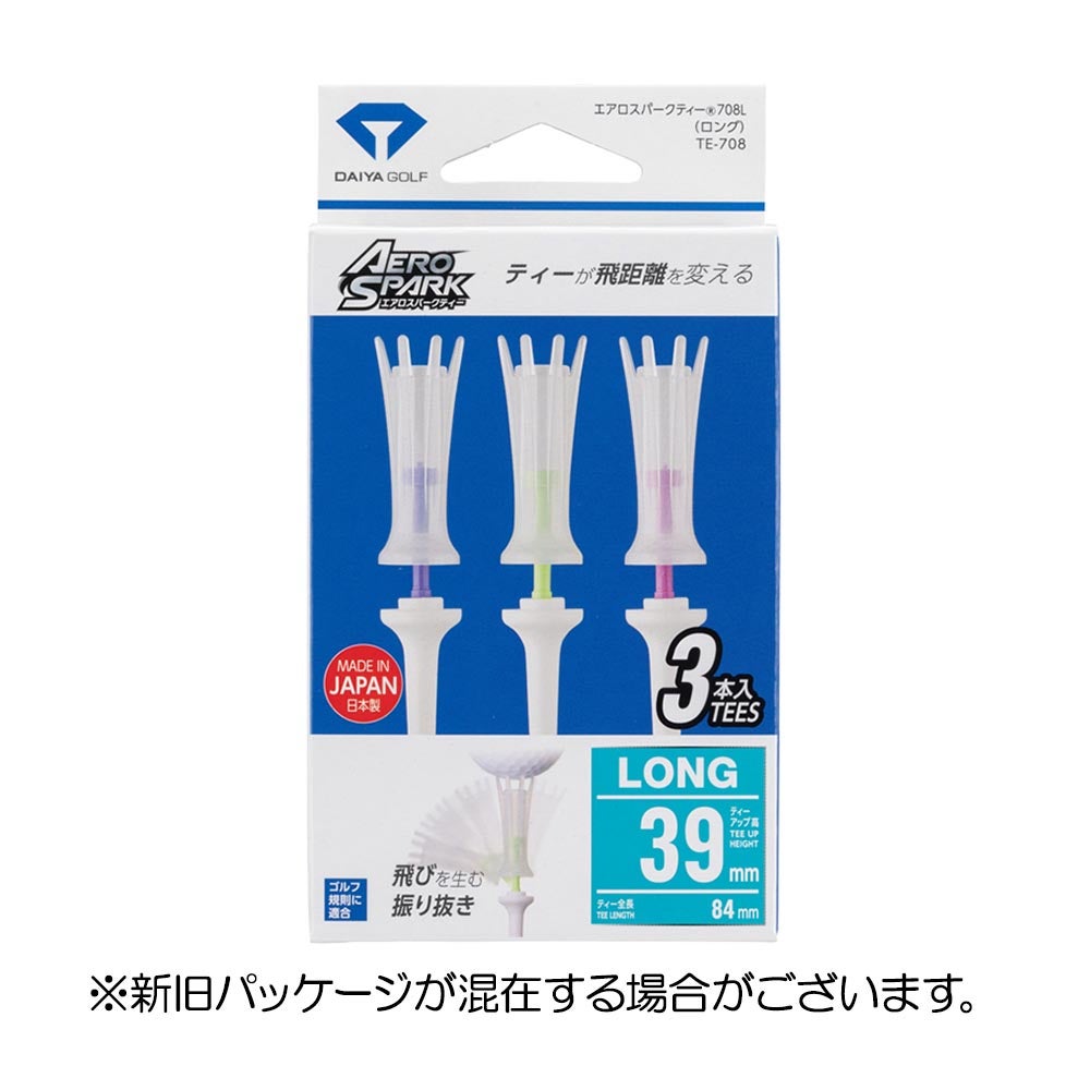 ダイヤゴルフ（DAIYA_GOLF） エアロスパークティー ロング 3本入り TE-708