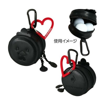 ルコック（le_coq_sportif） ブラックキャラクター レディースボールホルダー（3個用） ハートカラビナ付き LG4FBZ11L 2024