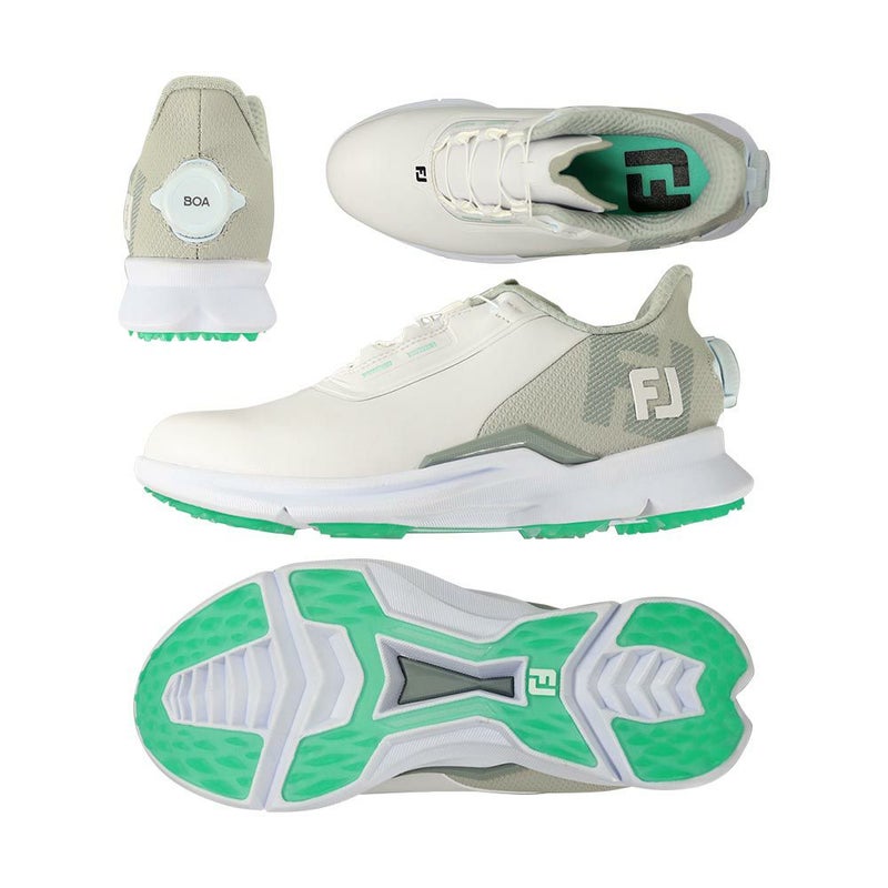 [Great Bargain Sale] FUEL Boa Spikeless Women's Shoes 91292 White/Gray/Mint 2025