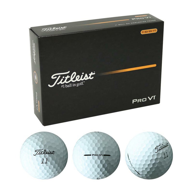 Pro V1 ボール (ダブルナンバー) ホワイト 1ダース 2025