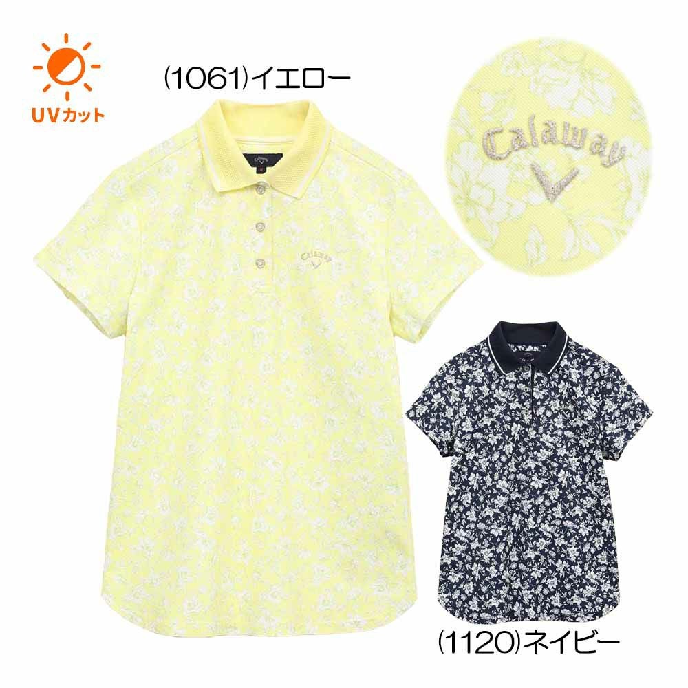 キャロウェイ Callaway フラワープリント半袖ポロシャツ レディース