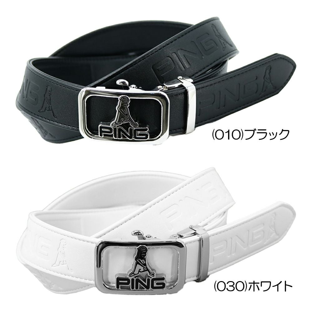 新品未使用【日本製】ピン アパレルメンズ ベルト PING GOLF ピン（PING） Mr.PING スライドバックルロゴベルト 621-5282801 メンズ