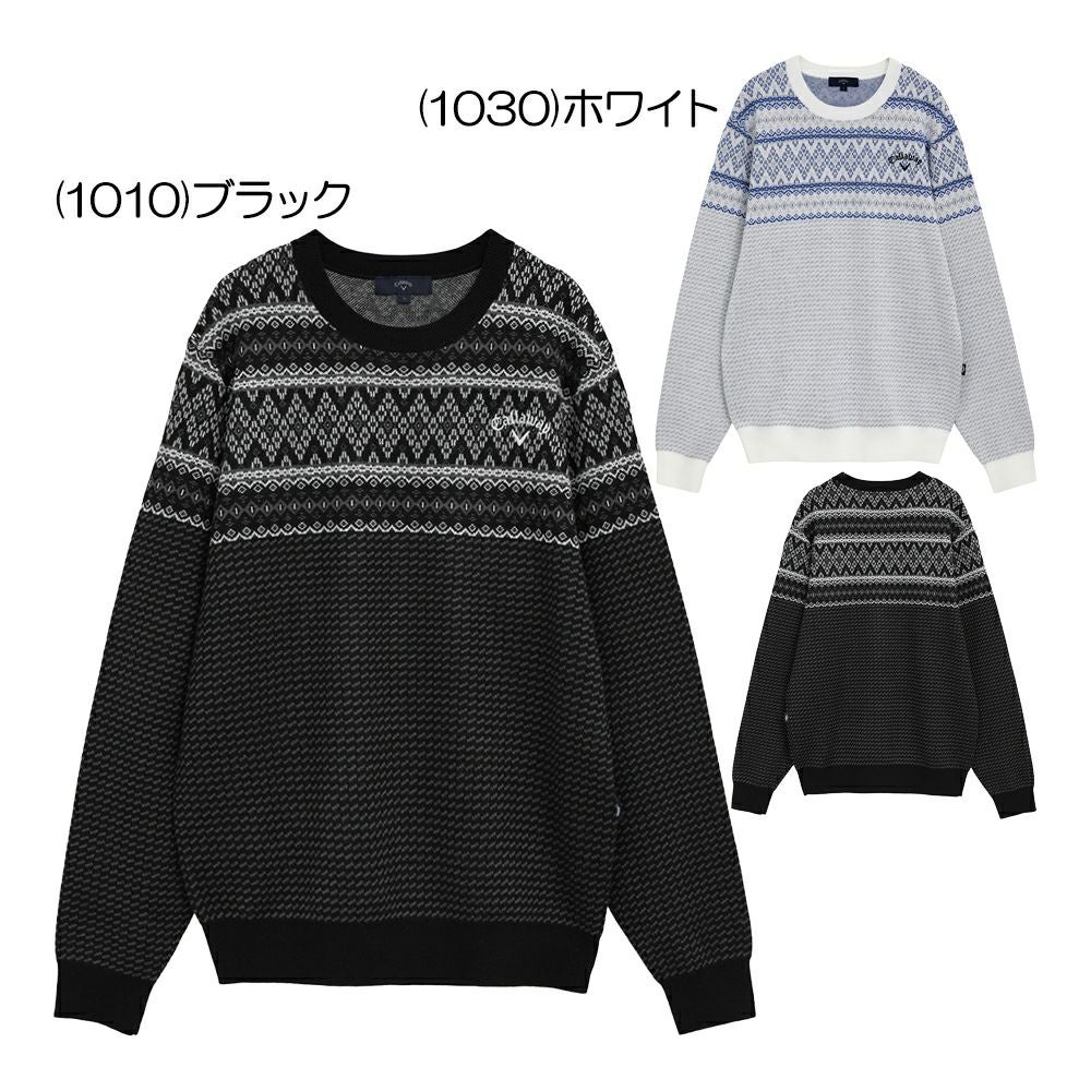キャロウェイ Callaway ノルディック柄クルーネックニット C25218103