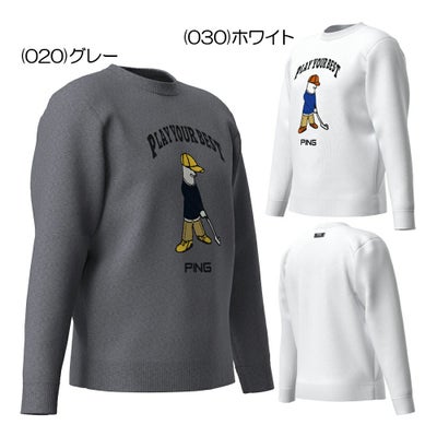 ピン（PING） Mr.PINGジャガードクルーネックニットプルオーバー 621-5270902 メンズウェア 25 秋冬モデル【最終処分価格】