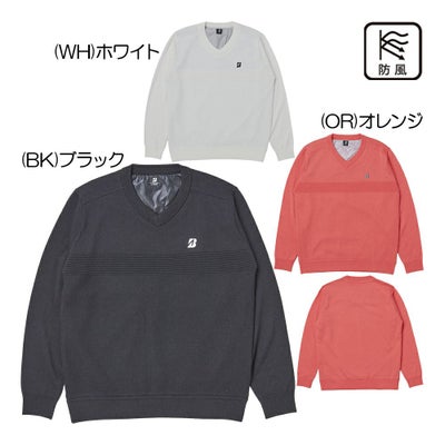 ブリヂストン（BRIDGESTONE_GOLF） 長袖防風Vネックセーター FGM02B メンズウェア 25 秋冬モデル