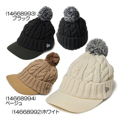 ニューエラ（New_Era） バイザーニット ポンポン 14668992-994 レディースキャップ 25 秋冬モデル