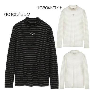 キャロウェイ（Callaway） 裏起毛ラメボーダー長袖モックネックシャツ C25233206 レディースウェア 25 秋冬モデル