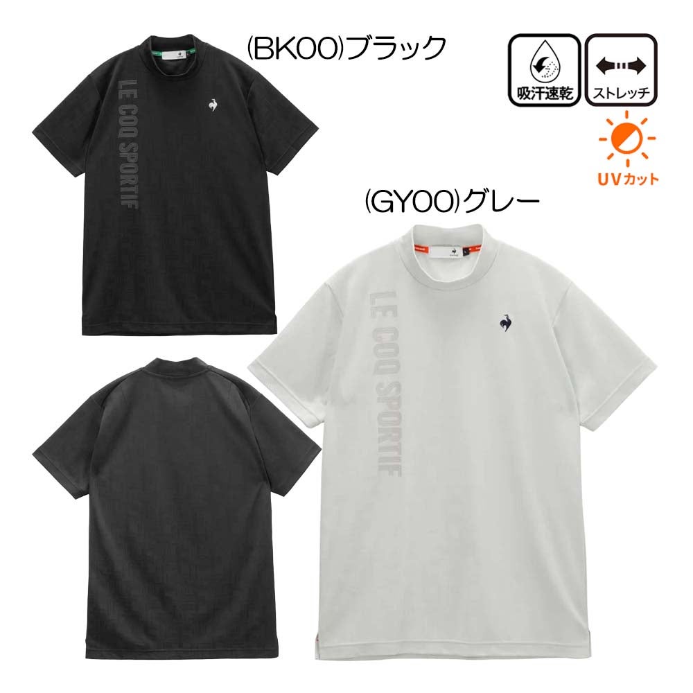 ルコック le coq sportif チェックジャカード半袖モックネックシャツ