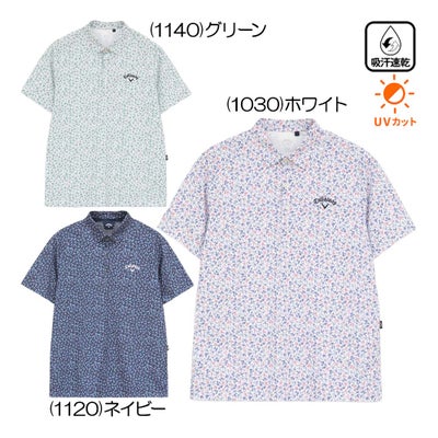 キャロウェイ（Callaway） ミニカノコ小花総柄半袖シャツ C26134112 メンズウェア 26春夏モデル