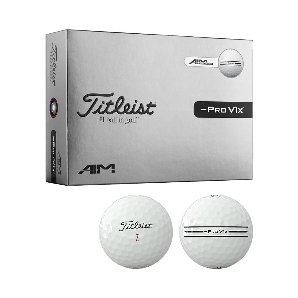 タイトリスト Titleist Pro V1x LEFT DASH AIM ボール ホワイト 1
