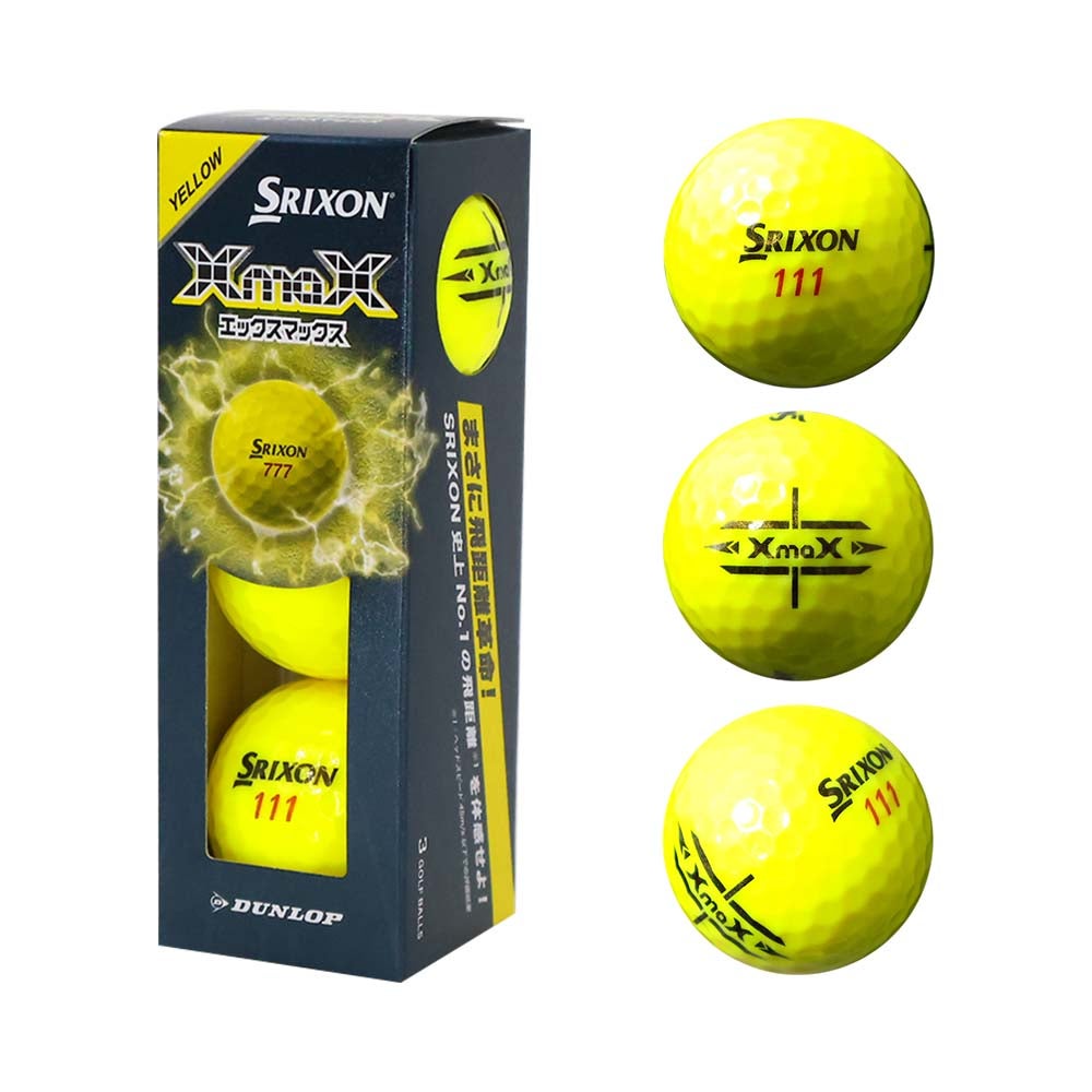 スリクソン SRIXON XmaX(エックスマックス)ボール イエロー 1スリーブ