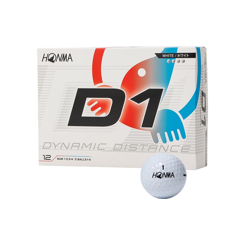本間ゴルフ HONMA D1ボール ホワイト 1ダース 2026 | ゴルフショップ